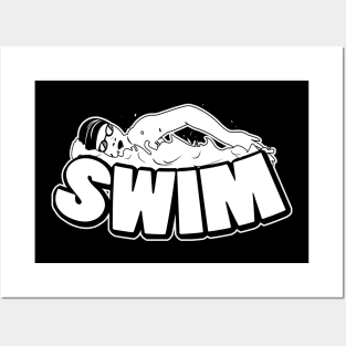 Swimming Swimmer Posters and Art